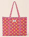 Rajwadi Blossom Handblocked Cotton Quilted Tote Bag