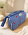 Signature Vanity & Tool Organizer — Blue Heartline Stripe styling tool Pouch