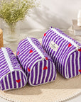 Purple Heart Stripe Cotton Quilted Pouch
