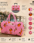 Lemon Pink Stripes Duffle Bag