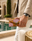Mustard Floral Handblock Print premium Sunglass Case