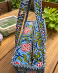 Powder Blue Sitafal Cotton Quilted Tote Bag