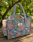 Powder Blue Sitafal Cotton Quilted Tote Bag