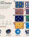 Quilted Cotton Flat Pouch Set of 8