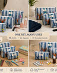 Stripe Lobster Cotton Handblocked Quilted Cotton Pouch