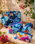 Small Blue Blossom Tote & Pouch combo