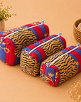 Royal Tiger Stripes Handblocked Quilted Cotton Pouch