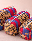 Royal Tiger Stripes Handblocked Quilted Cotton Pouch