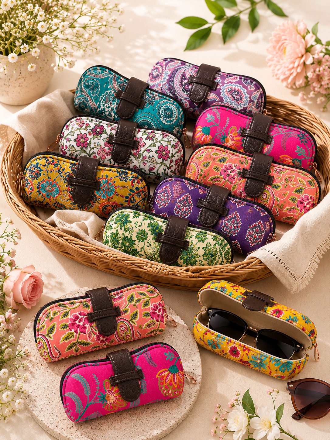 Block Print Sunglass Case