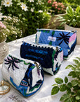 Blue Palm Garden Pouch Set