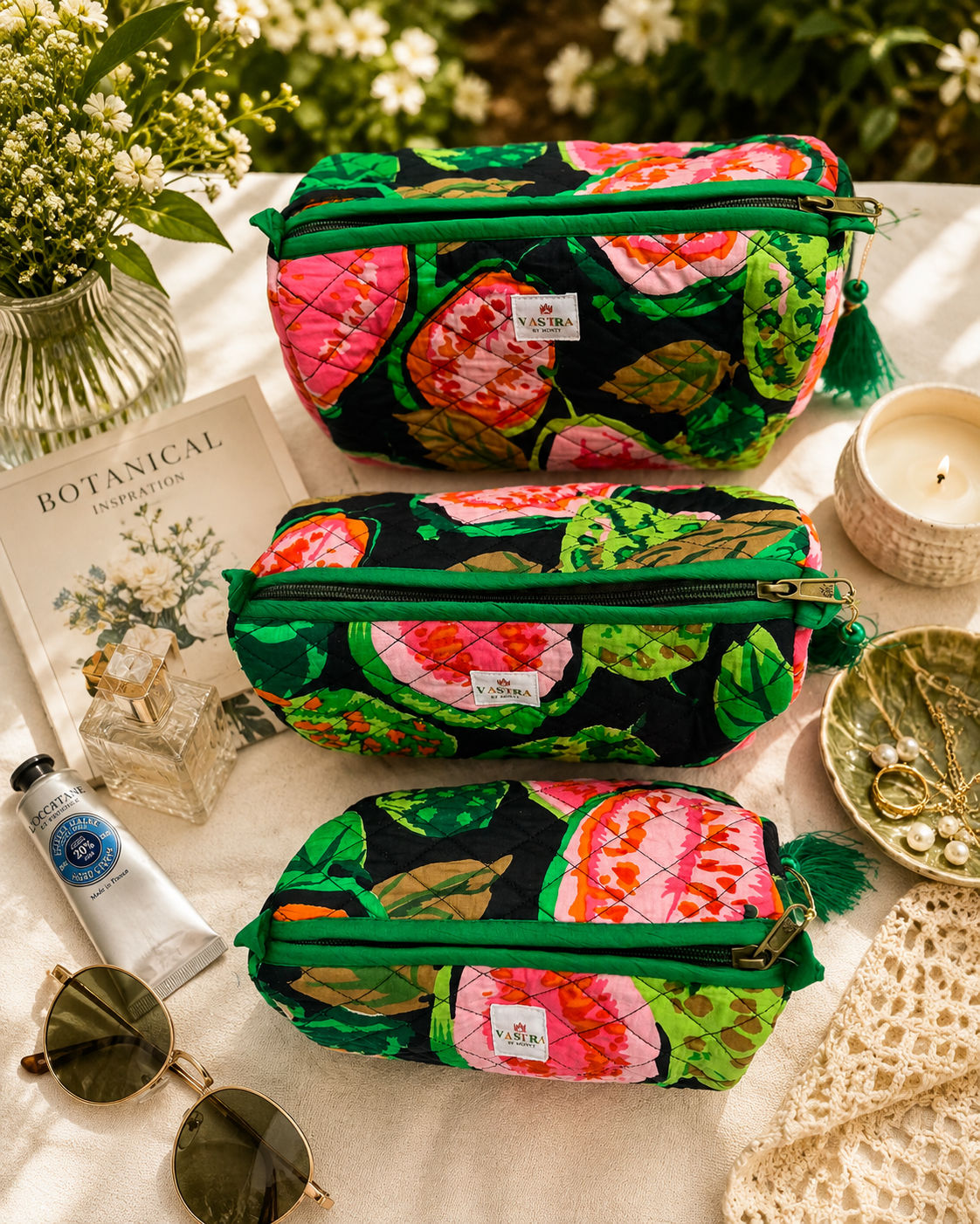 Green Guava Garden Pouch Set