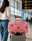 Lemon Pink Stripes Duffle Bag