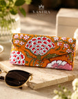Mustard Floral Handblock Print premium Sunglass Case