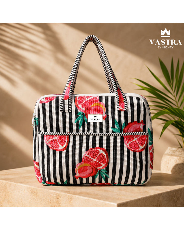 Pomegranate Black Stripes Laptop Bag