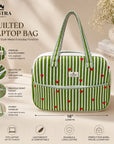 Rajwadi Heartline Green Stripes Laptop Bag