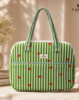 Rajwadi Heartline Green Stripes Laptop Bag