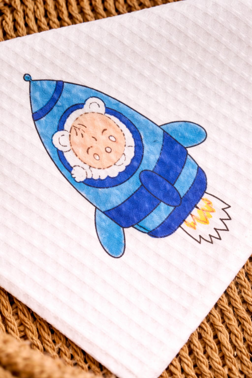 Space Explorer Cotton Handblock Print Hanky