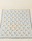 Space Rocket  Reversible Handblocked Cotton Baby Quilt