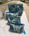 Small Heart Floral Motif Tote And Pouch Combo