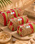 Red Green Stripe Tiger Cotton Quilted Pouch