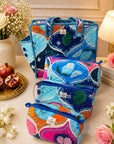 Small Blue Blossom Tote & Pouch combo