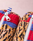 Royal Tiger Stripes Handblocked Quilted Cotton Pouch